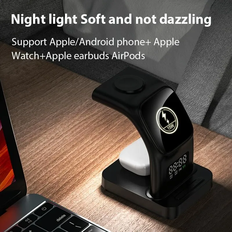 15W Magnetic Wireless Charger With Clock