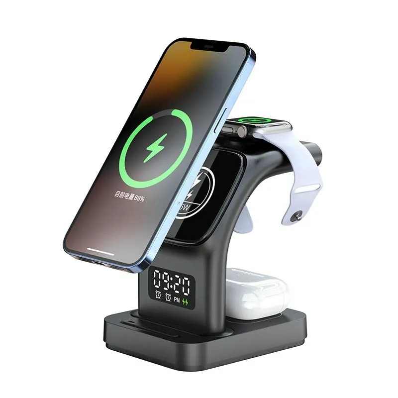 15W Magnetic Wireless Charger With Clock