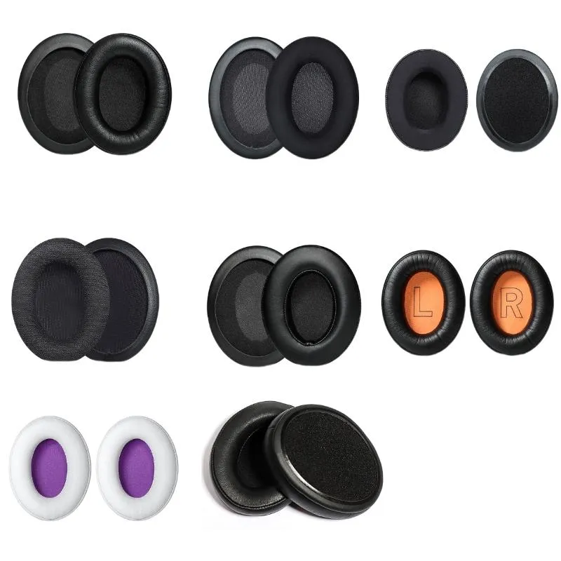 2-pack Headset Earmuffs for Kingston Hyperx Cloud Ii - White & Purple Lambskin