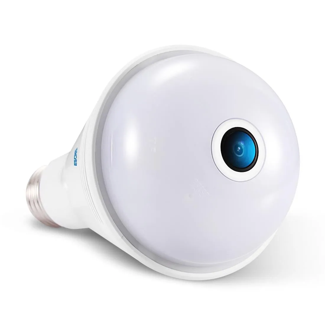 360 Degree Panoramic Bluetooth Speaker Bulb With 2Mp Hd 1080P Ip Camera And Wifi Motion Detection - White