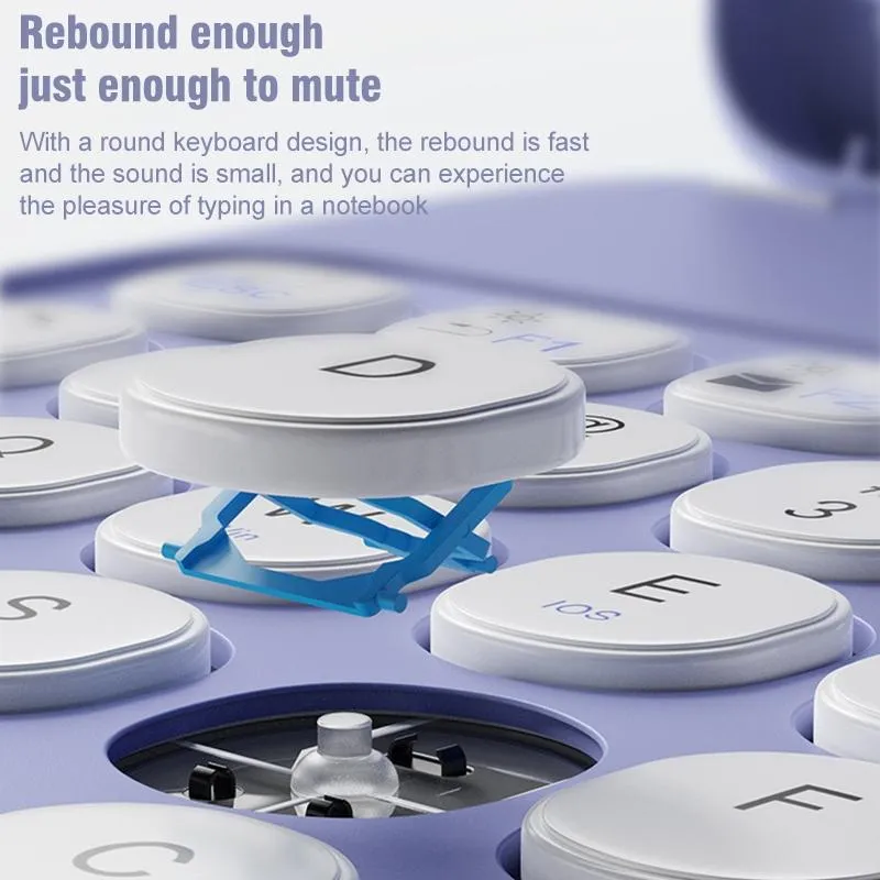360 Degree Rotatable Bluetooth Keyboard Leather Case With Touchpad - Square Button