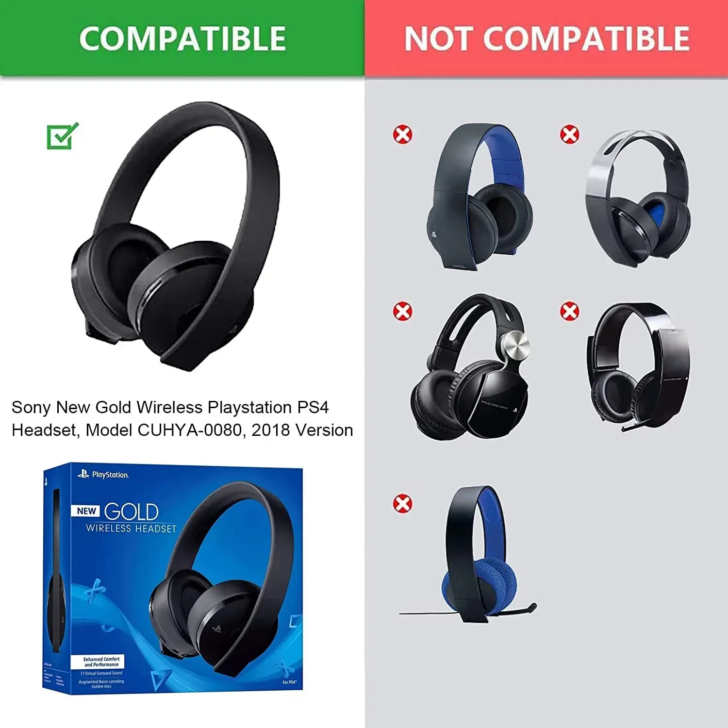4th Gen Earpads for Sony Ps4 Gold Wireless Headset