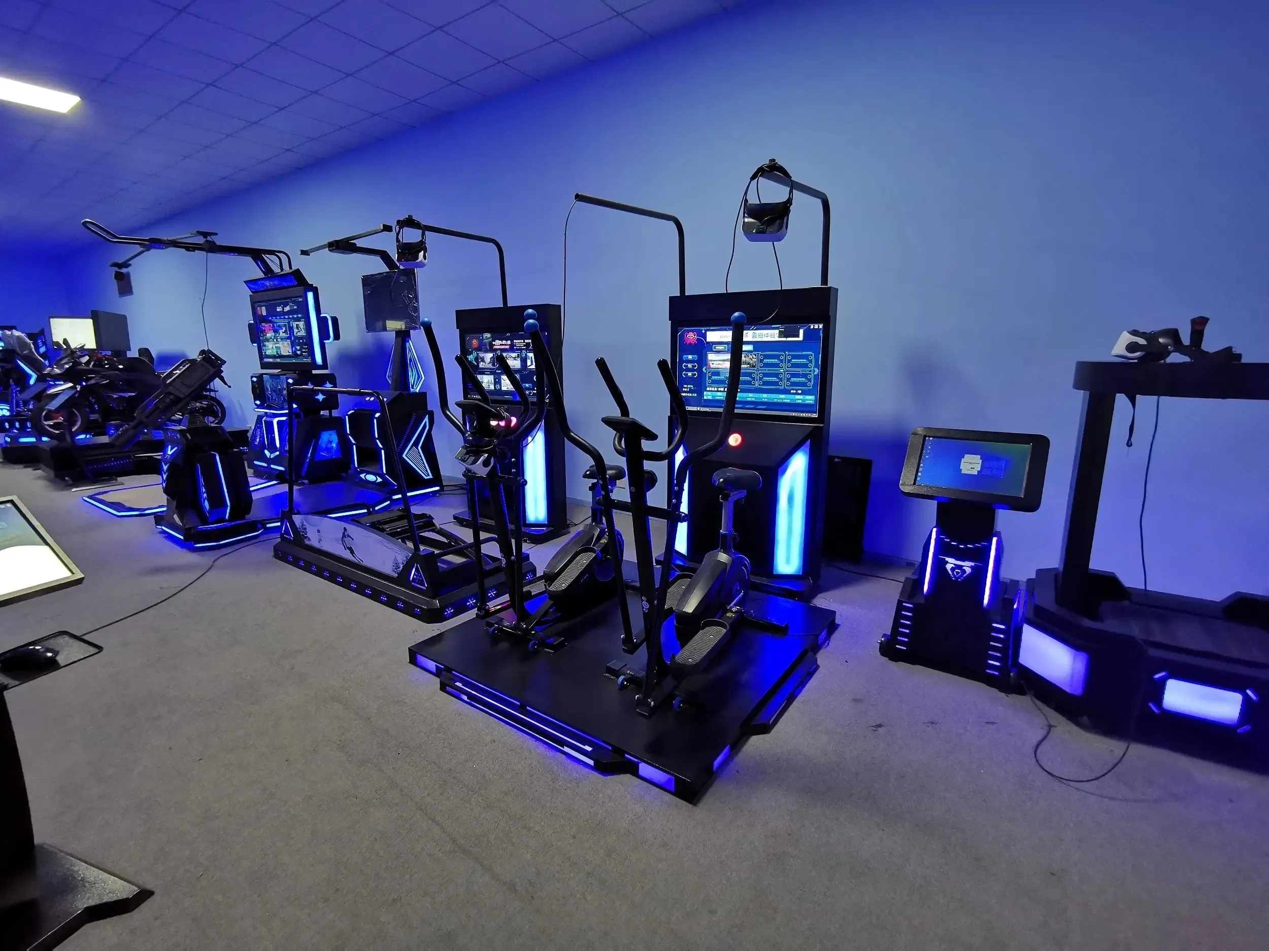 9DVR fitness machine for two Bicycle Treadmill game machines simulator