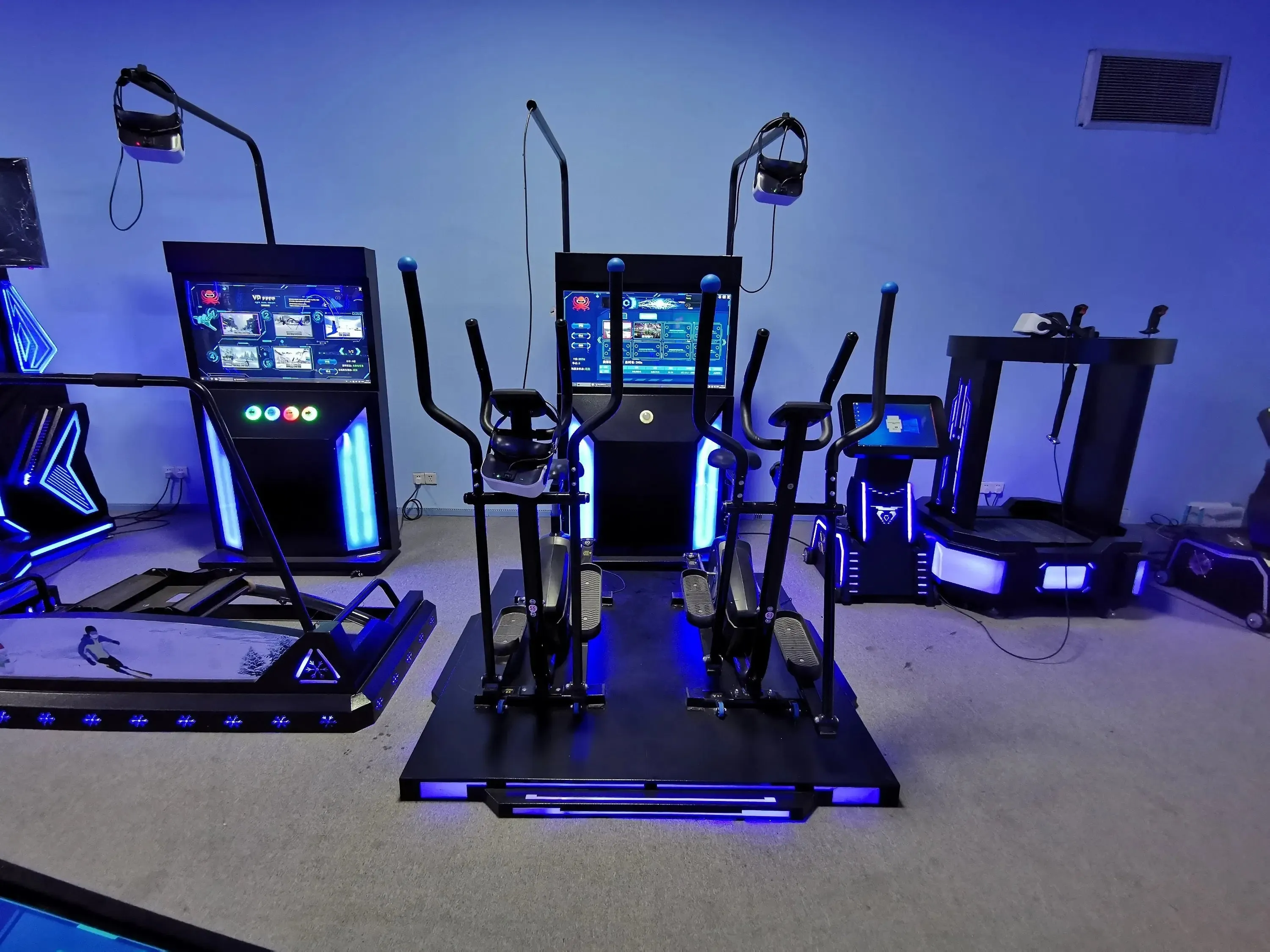 9DVR fitness machine for two Bicycle Treadmill game machines simulator