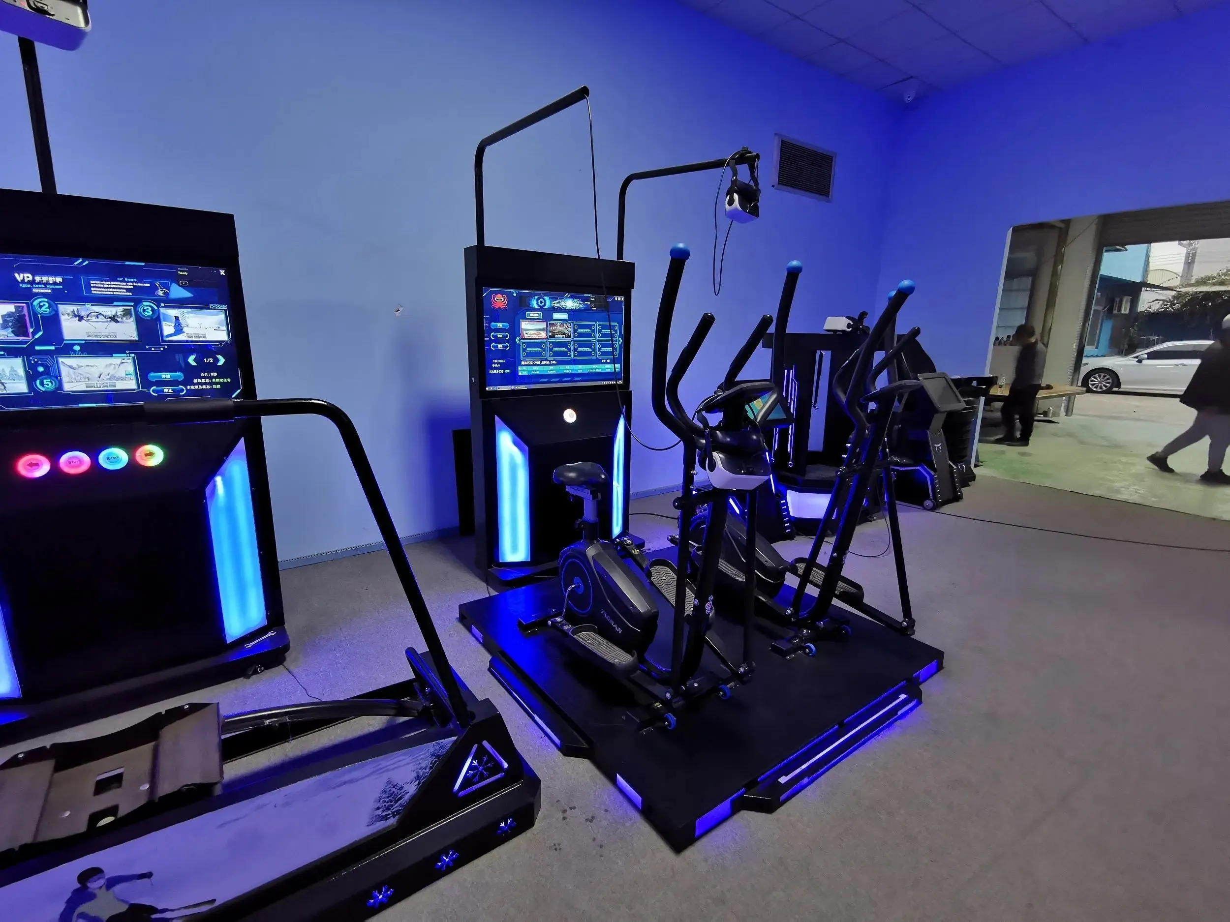 9DVR fitness machine for two Bicycle Treadmill game machines simulator