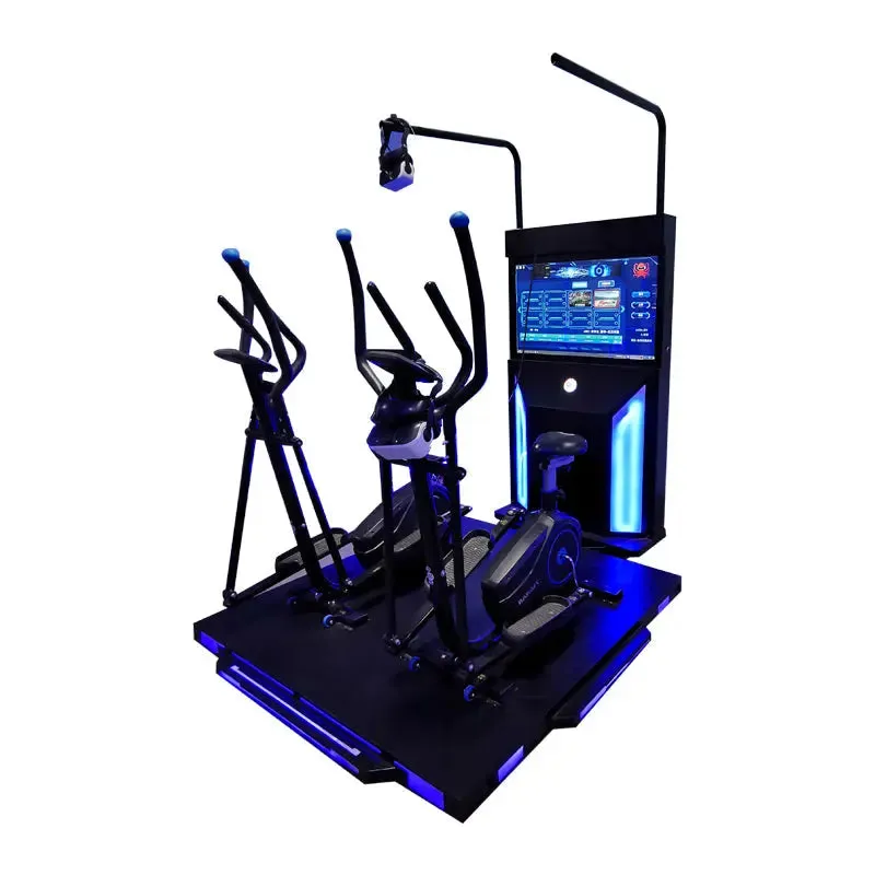 9DVR fitness machine for two Bicycle Treadmill game machines simulator