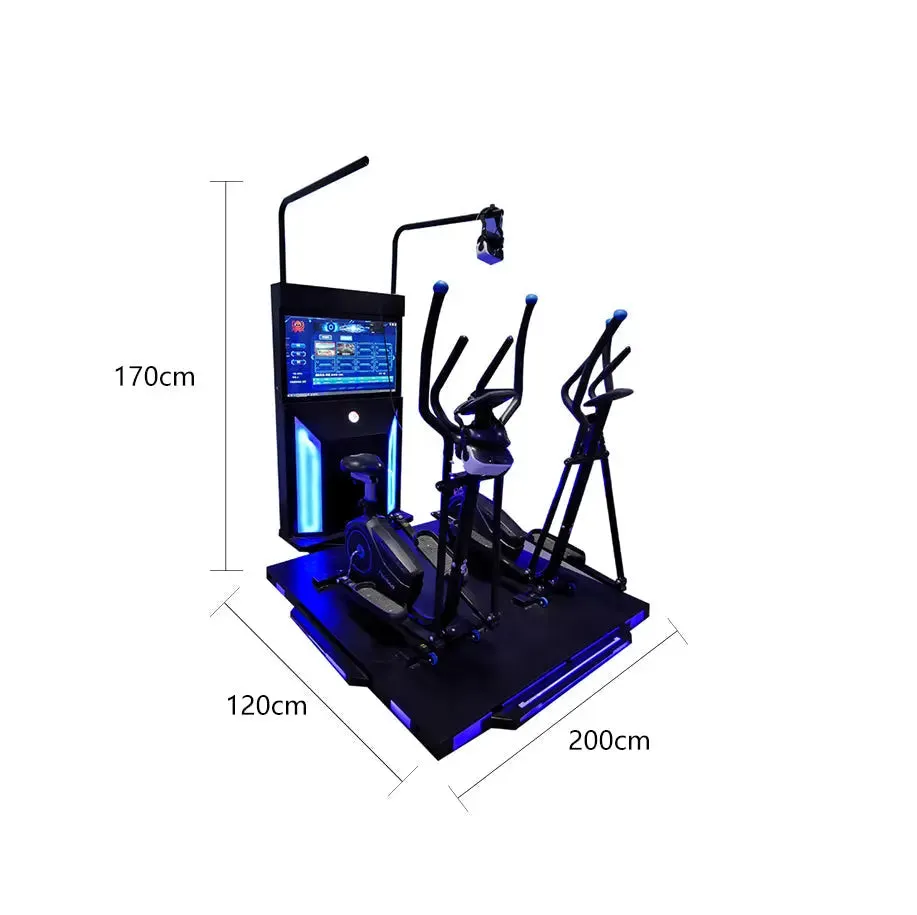 9DVR fitness machine for two Bicycle Treadmill game machines simulator