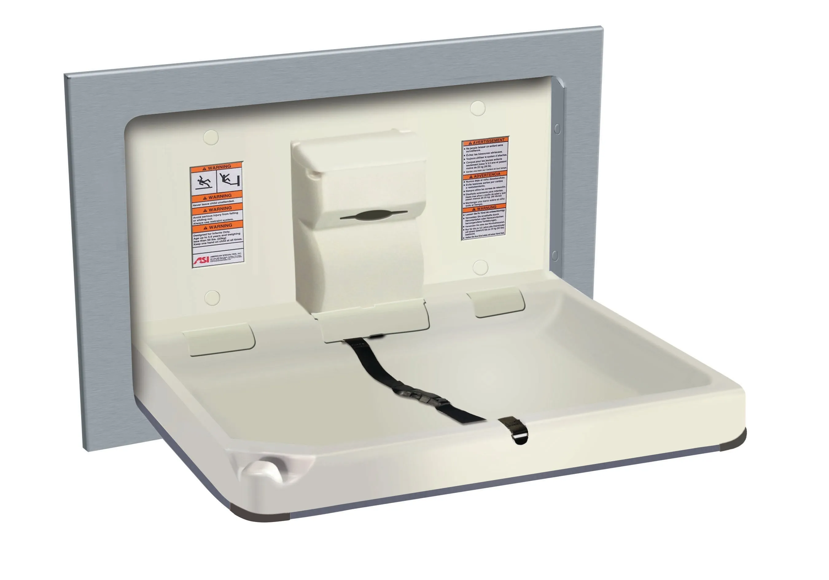 ASI 9018 Horizontal Recessed Stainless Steel Baby Changing Station