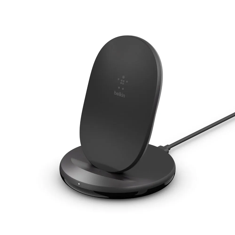 BELKIN BoostCharge Wireless Charging Stand 15W (Qi Fast Wireless Charger for iPhone, Samsung, Pixel, more) - Black