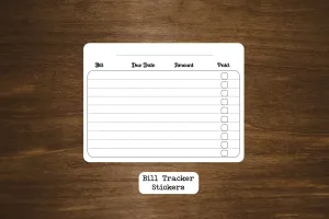 Bill Tracker Stickers for Planners and Journals  | Monthly Bill Stickers, Die Cut, Matte Finish