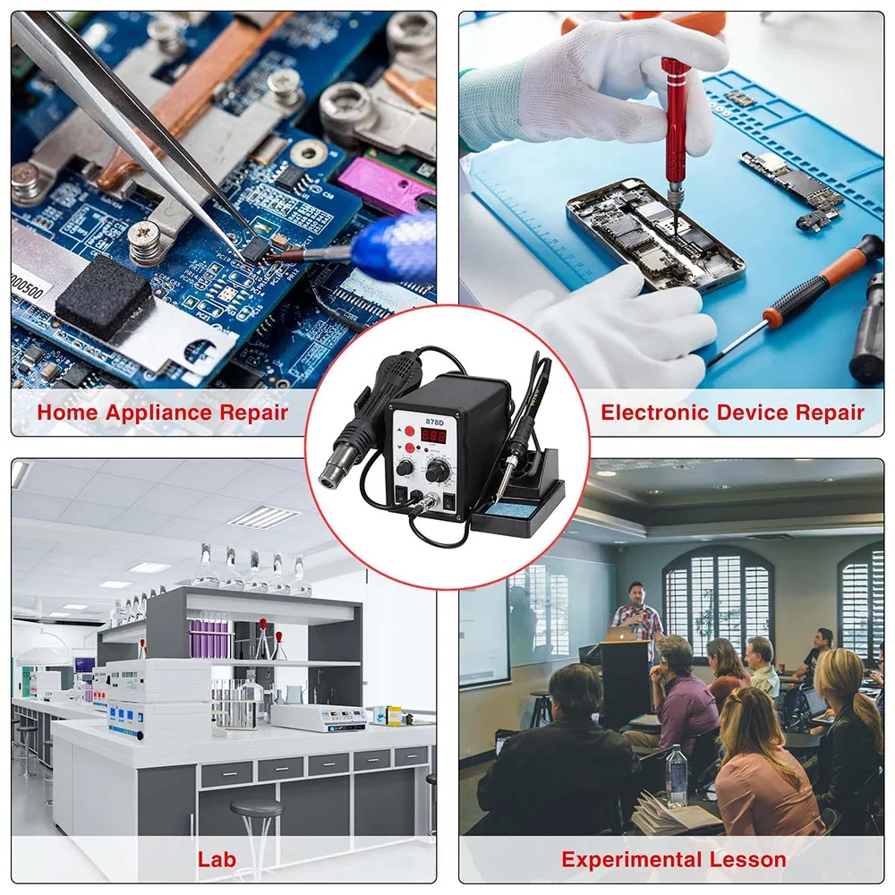 DIY 878D 2in1 Hot Air & Iron Desoldering Soldering Station