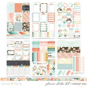 Elegance Blooms Planner Sticker Kit February 2022