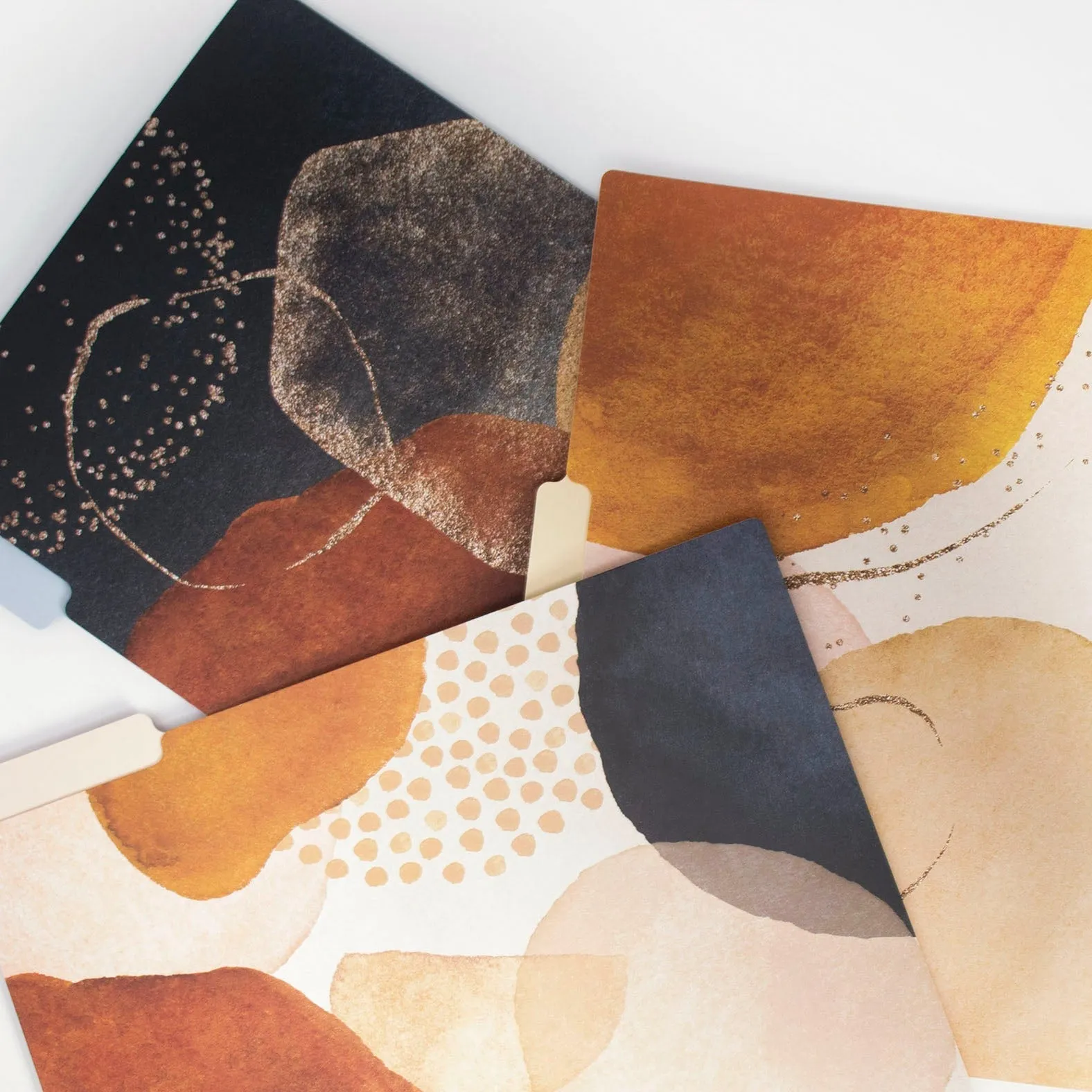 File Folder Set, Earthy Abstract