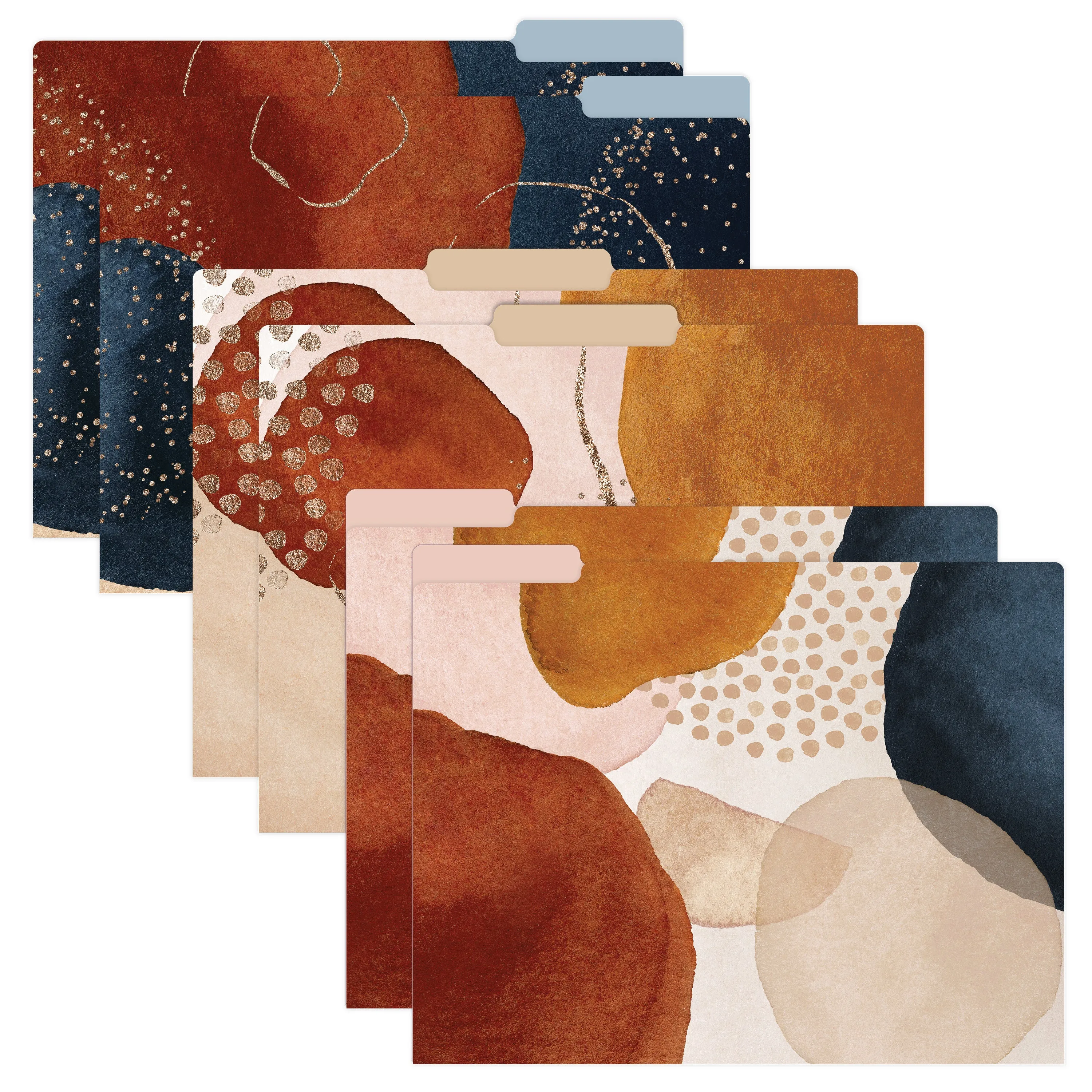 File Folder Set, Earthy Abstract