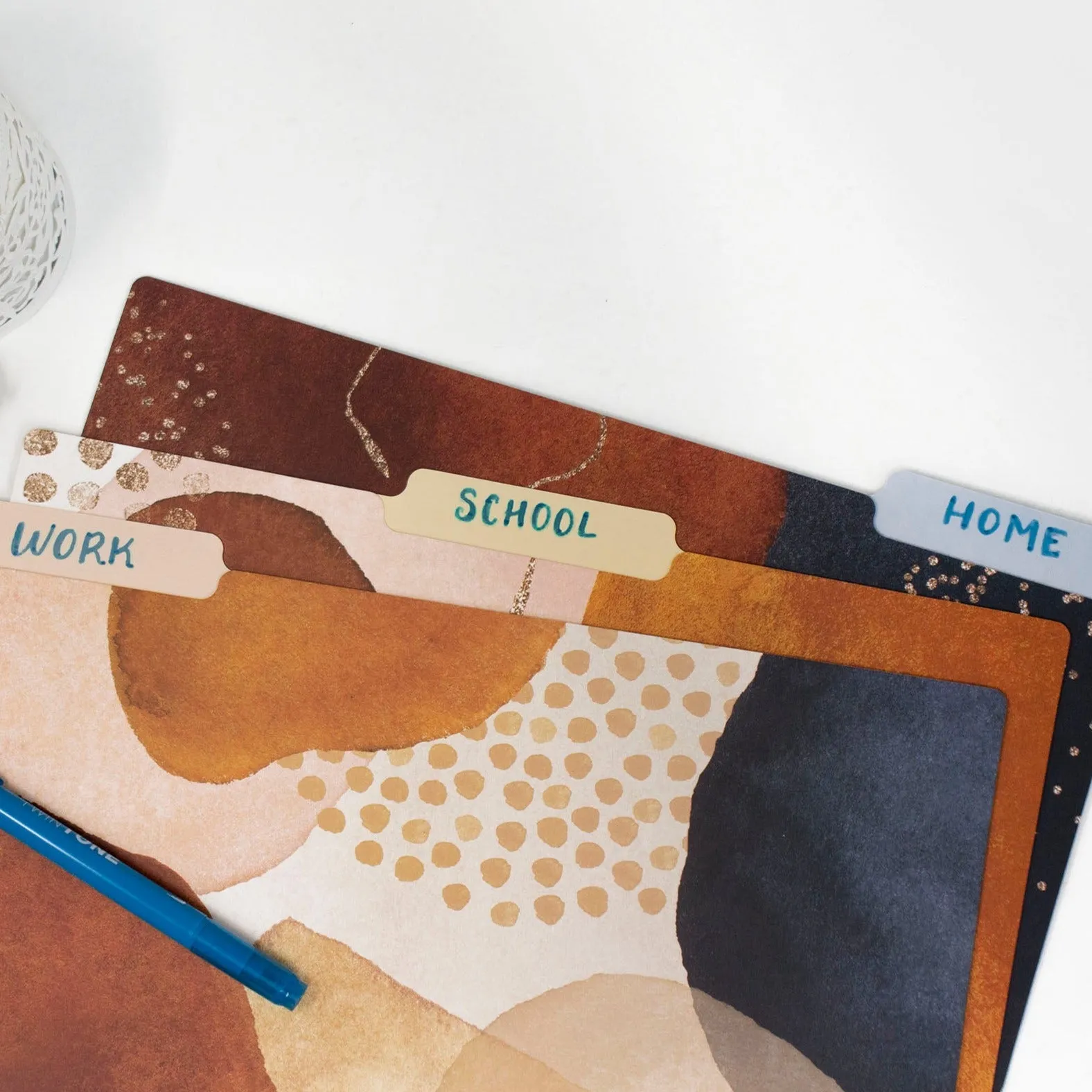 File Folder Set, Earthy Abstract
