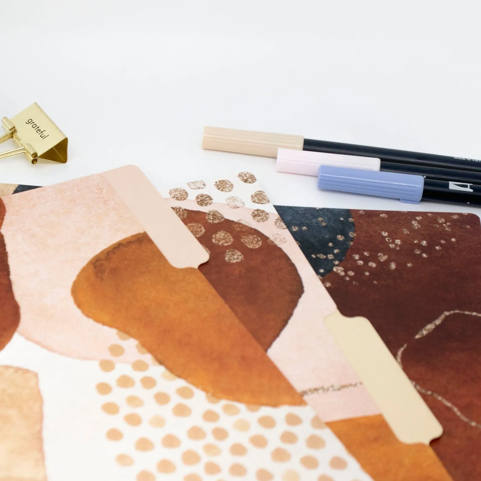 File Folder Set, Earthy Abstract