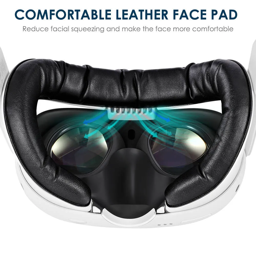 KKCOBVR K3 Facial Interface Fan with Leather Face Pad Compatible with Quest3, Relieve Lens Fogging and Fits Use with Quest 3 Headset