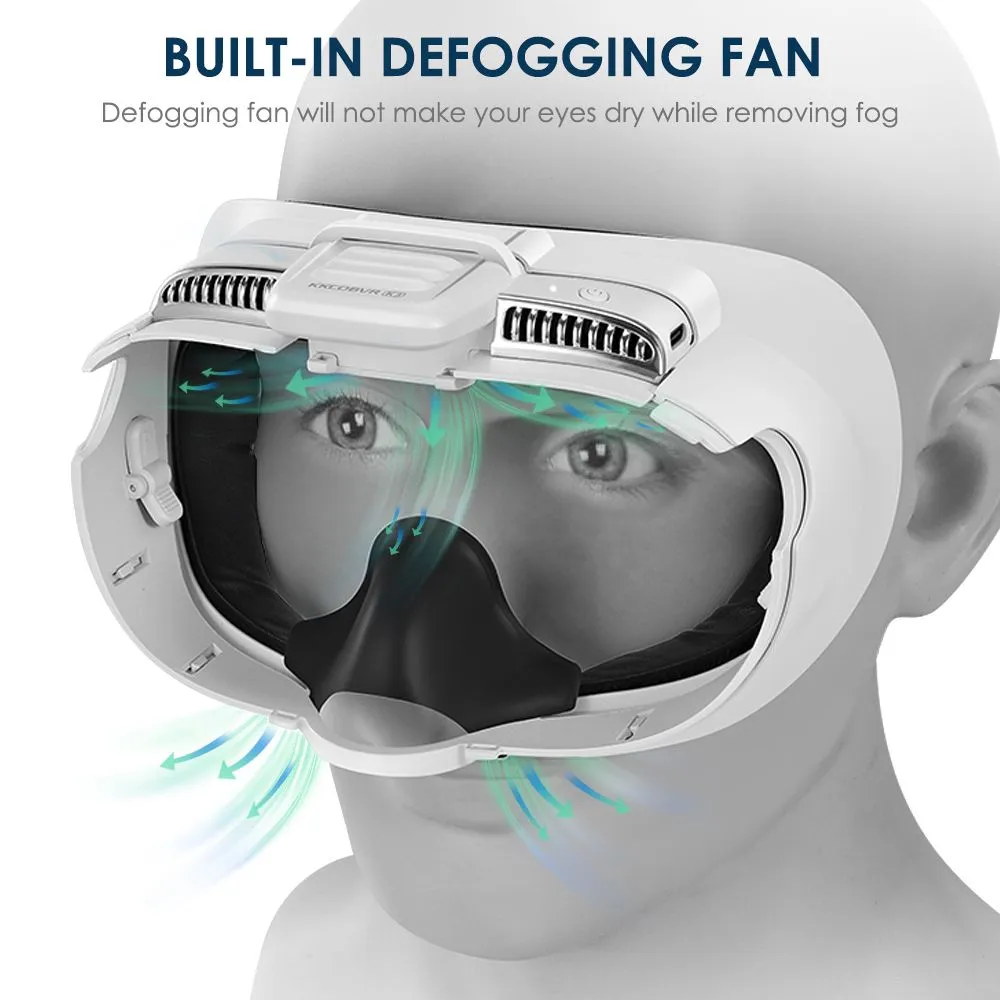 KKCOBVR K3 Facial Interface Fan with Leather Face Pad Compatible with Quest3, Relieve Lens Fogging and Fits Use with Quest 3 Headset