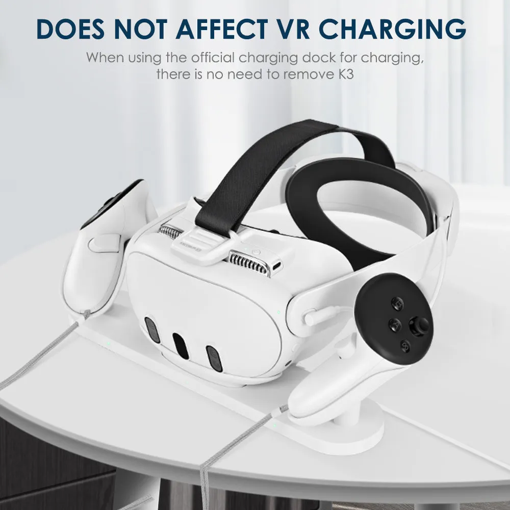 KKCOBVR K3 Facial Interface Fan with Leather Face Pad Compatible with Quest3, Relieve Lens Fogging and Fits Use with Quest 3 Headset