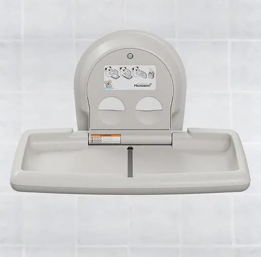 Koala Kare® KB300-05SS - Surface Horizontal White Granite Baby Changing Station with Stainless Steel Veneer (Newest Generation)