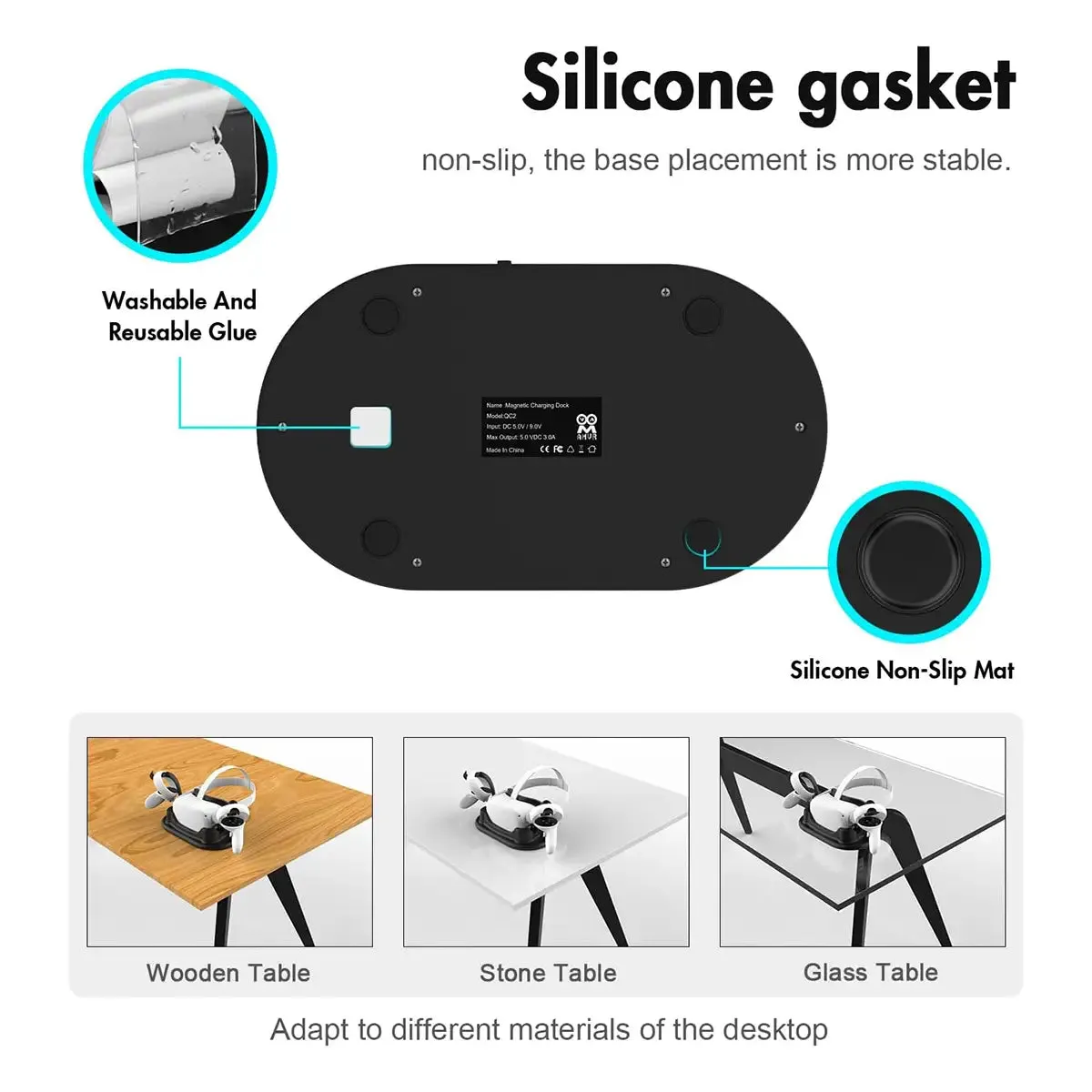 Magnetic Charging Dock - Black | for Quest 2