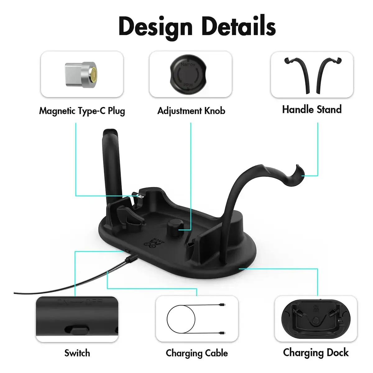 Magnetic Charging Dock - Black | for Quest 2