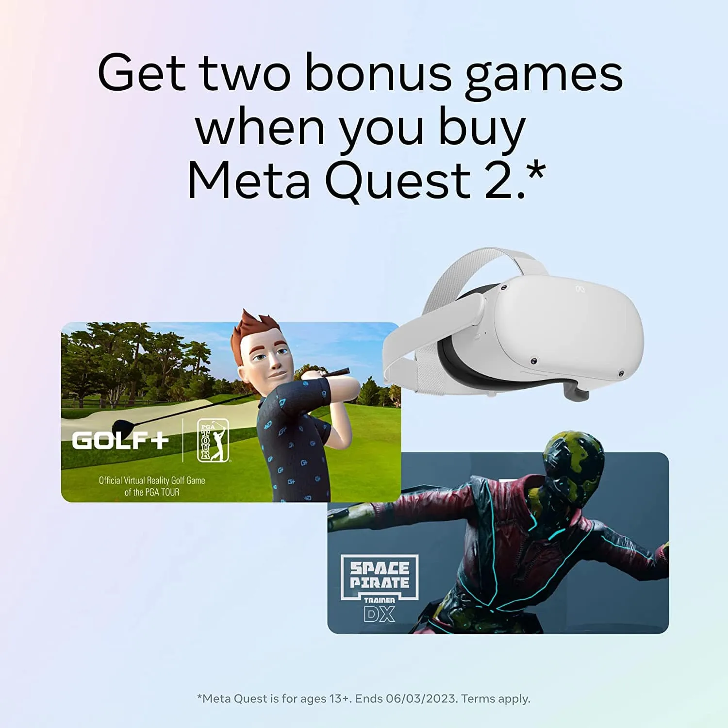 Meta Quest 2 VR Headset: 256GB   Free GOLF  & Space Pirate Trainer DX!