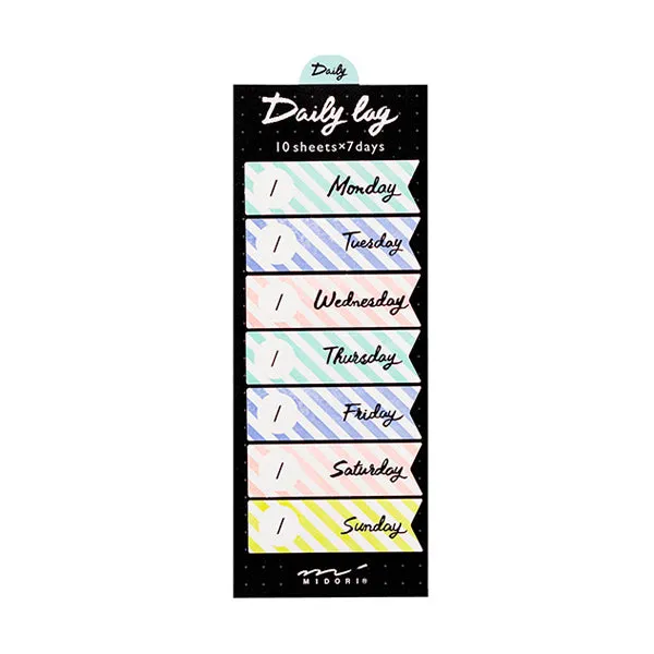 Midori Journal Sticky Notes - Daily Log - Ribbon