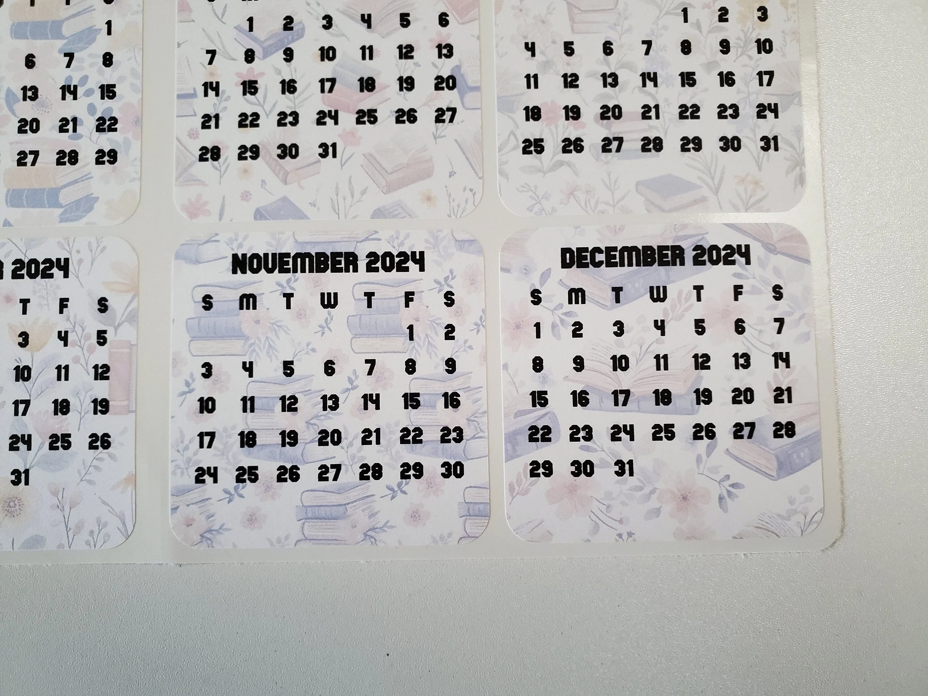Mini Calendar Stickers with Books - Style C