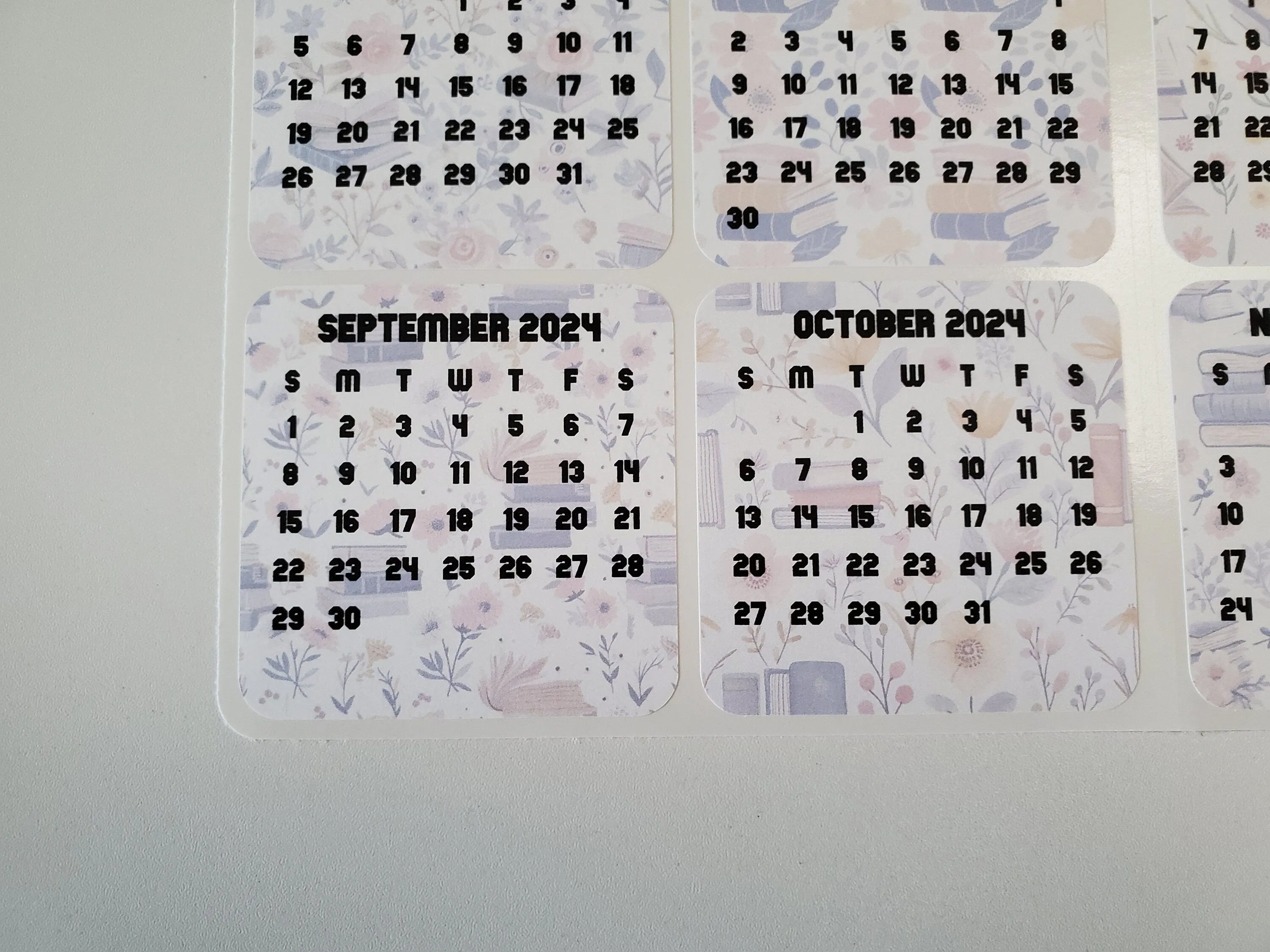 Mini Calendar Stickers with Books - Style C