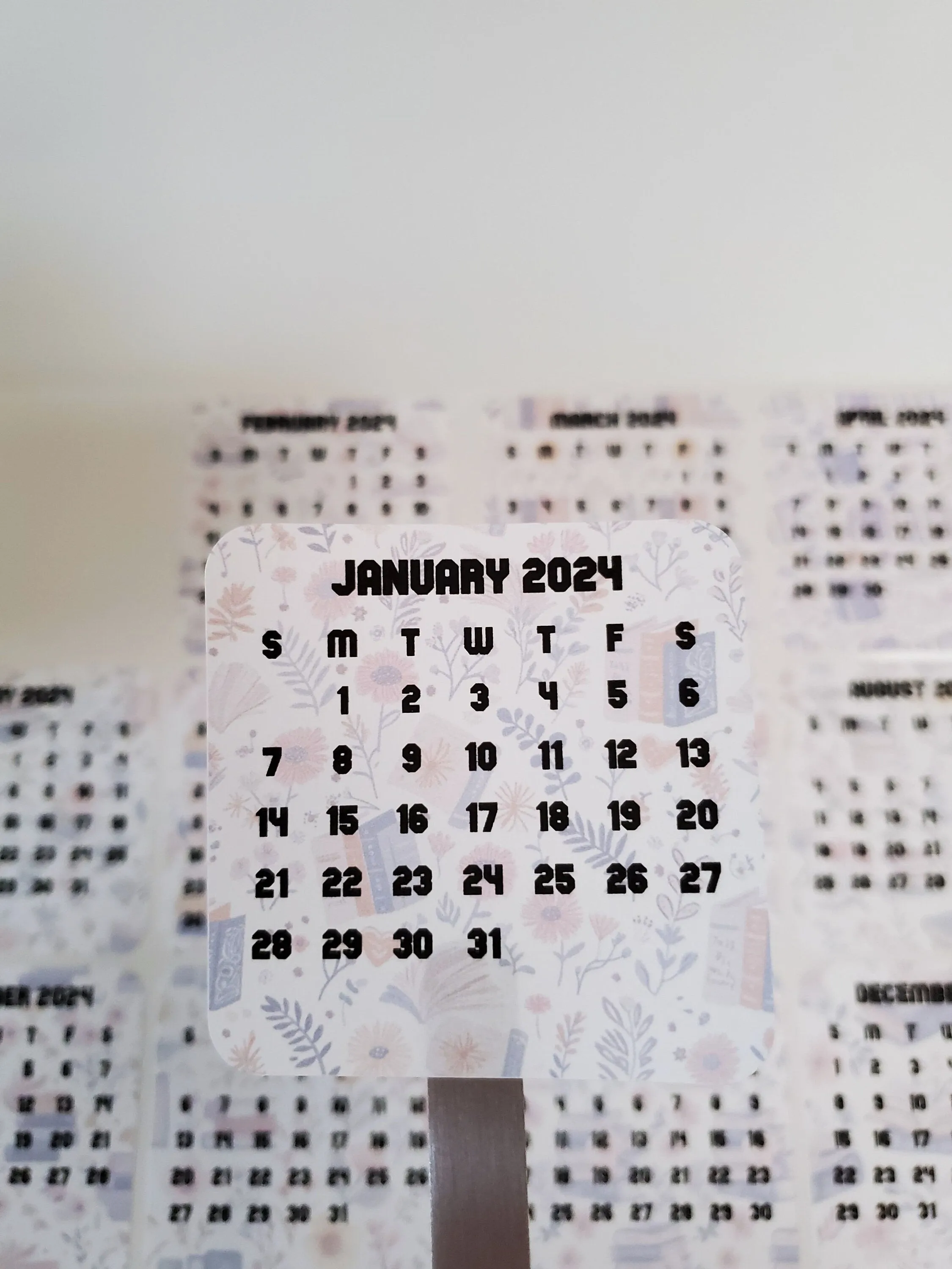 Mini Calendar Stickers with Books - Style C