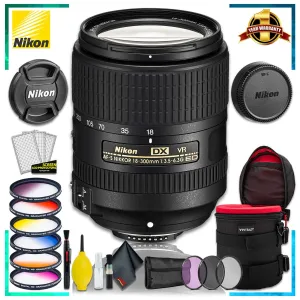 Nikon AF-S DX VR Nikkor 18-300MM Lens (Intl Model)   4.5 inch Vivitar Premium Lens Case   Vivitar Graduated Color Filter Set   3pcs UV Lens Filter