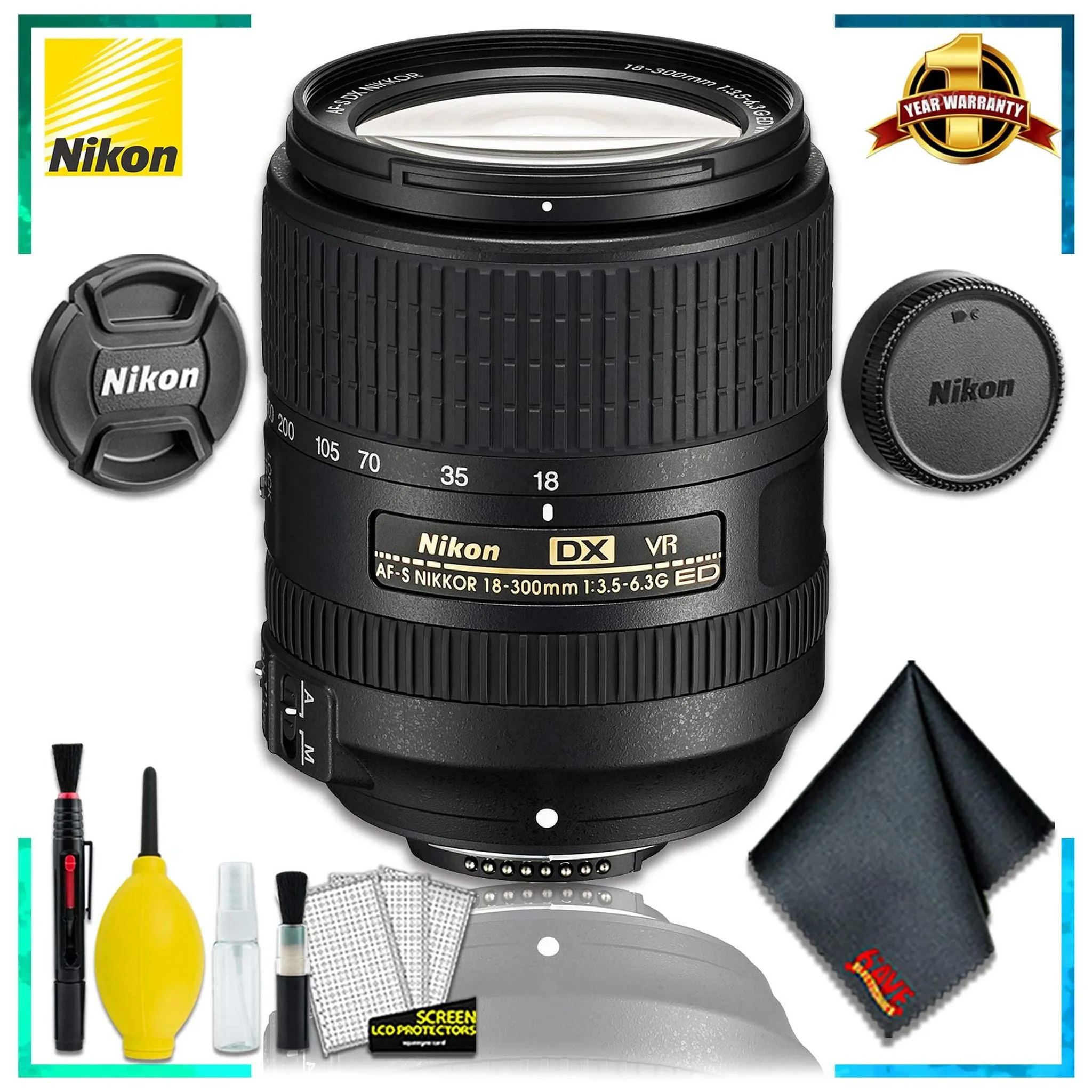 Nikon AF-S DX VR Nikkor 18-300MM Lens (Intl Model)   Cleaning Kit