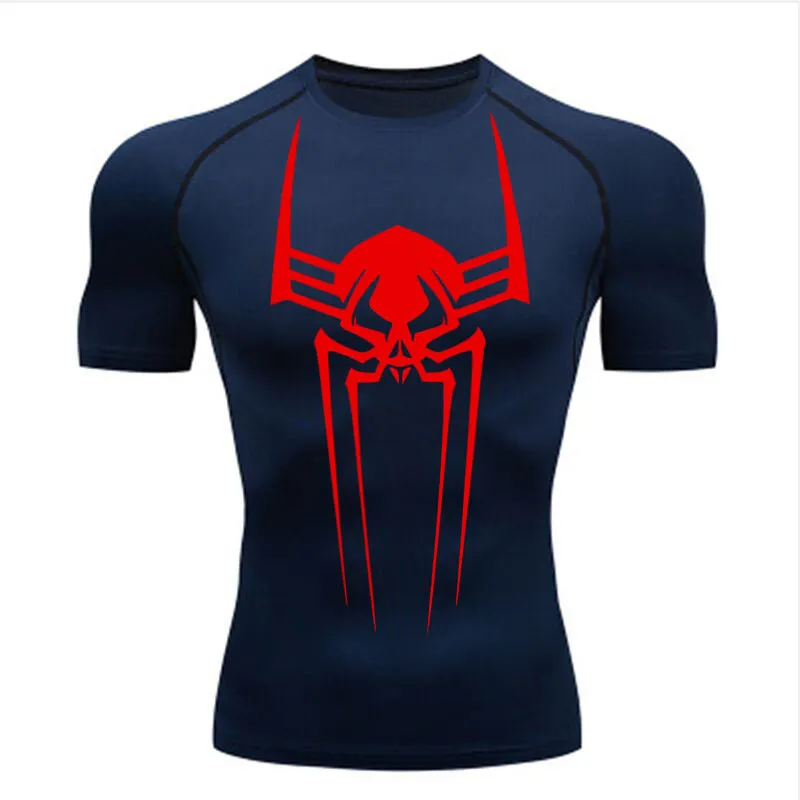 Short sleeve quick drying clothes sports T-shirt running bottoms gym training clothes men's breathable sweat wicking elastic Skin-tight garment