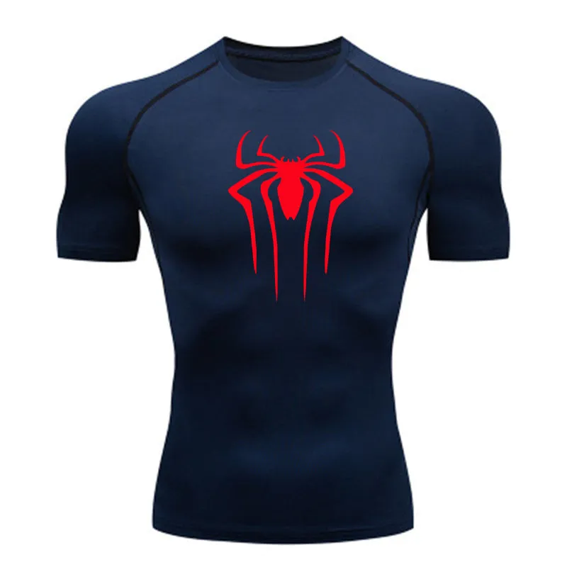 Short sleeve quick drying clothes sports T-shirt running bottoms gym training clothes men's breathable sweat wicking elastic Skin-tight garment
