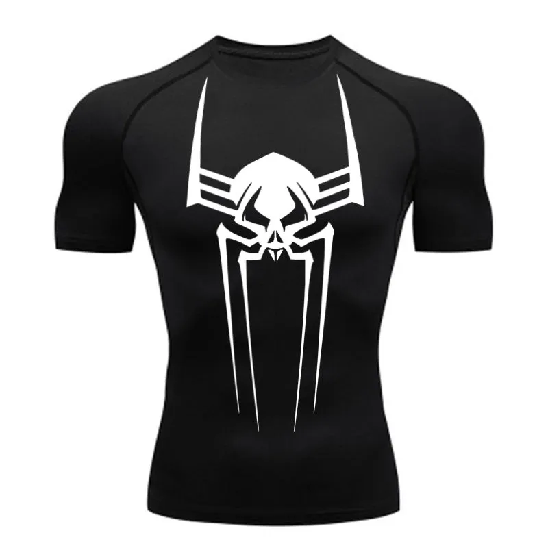 Short sleeve quick drying clothes sports T-shirt running bottoms gym training clothes men's breathable sweat wicking elastic Skin-tight garment