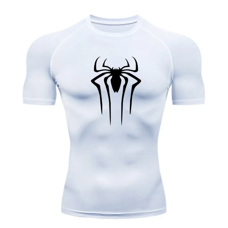 Short sleeve quick drying clothes sports T-shirt running bottoms gym training clothes men's breathable sweat wicking elastic Skin-tight garment