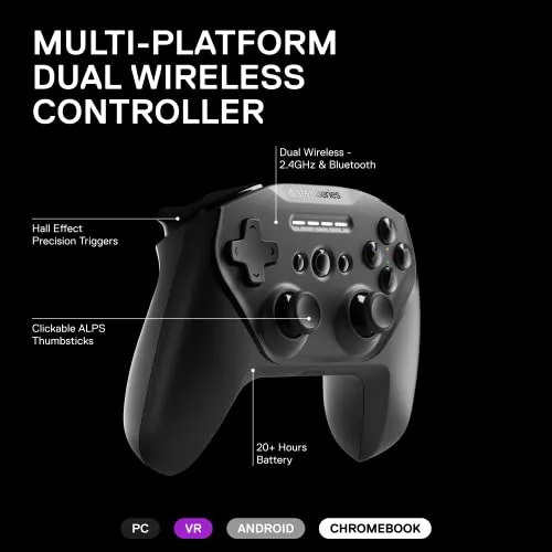 SteelSeries Stratus Duo: Wireless Controller (Android, PC, VR) - Fortnite Mobile Compatible!