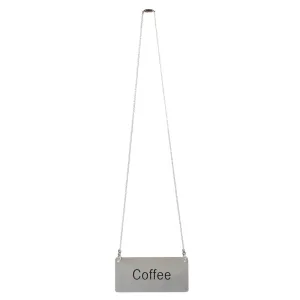Thunder Group SLCS3174 3-1/2" x 1-2/3" Stainless Steel "Coffee" Chain Sign
