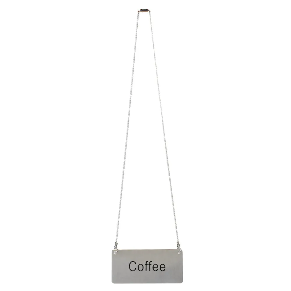 Thunder Group SLCS3174 3-1/2" x 1-2/3" Stainless Steel "Coffee" Chain Sign
