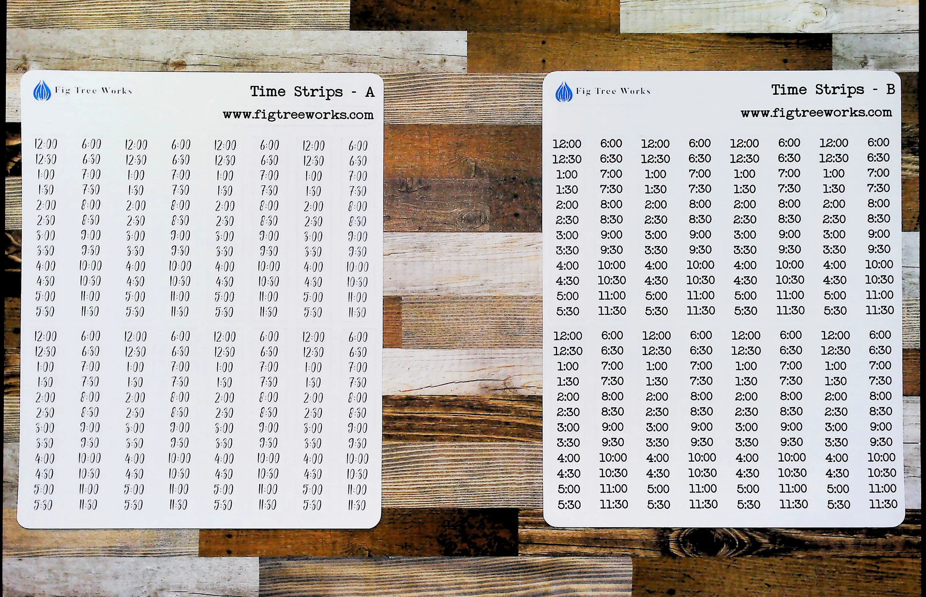Time Strip Stickers | Planner and Journal Stickers | Matte Finish | Style A