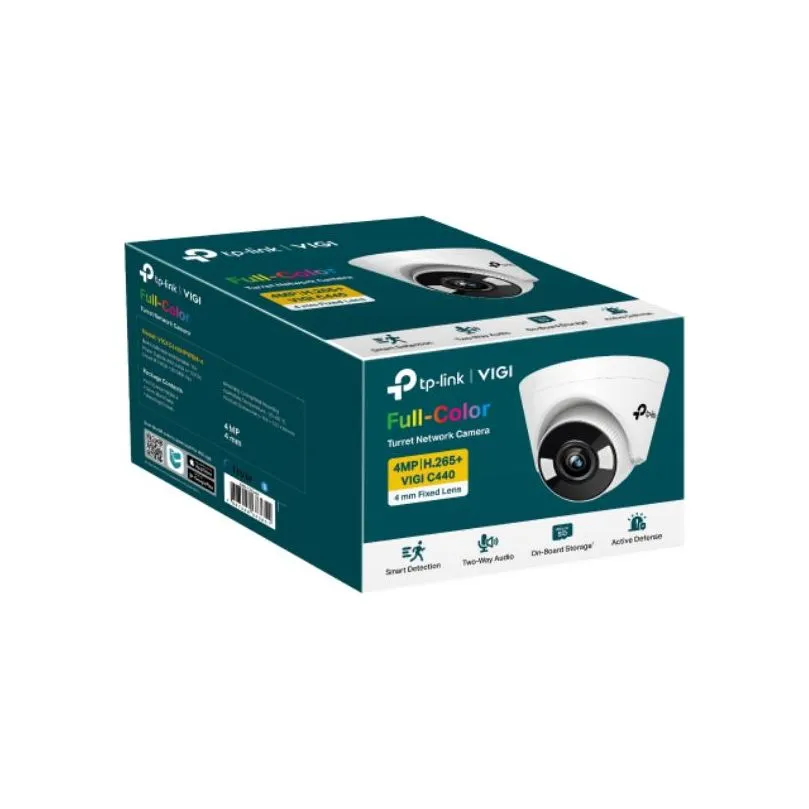 TP-Link VIGI 4MP C440(2.8mm) Full-Colour Turret Network Camera, 2.8mm Lens, Smart Detection, 3YW