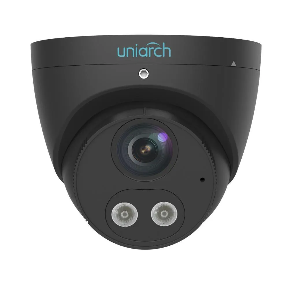 Uniarch 8MP HD Intelligent Light and Audible Warning Fixed Eyeball Network Camera BLACK, IPC-T1P8-AF28KC-B