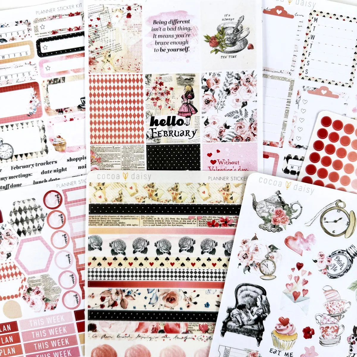 Wonderland Planner Sticker Kit February 2024