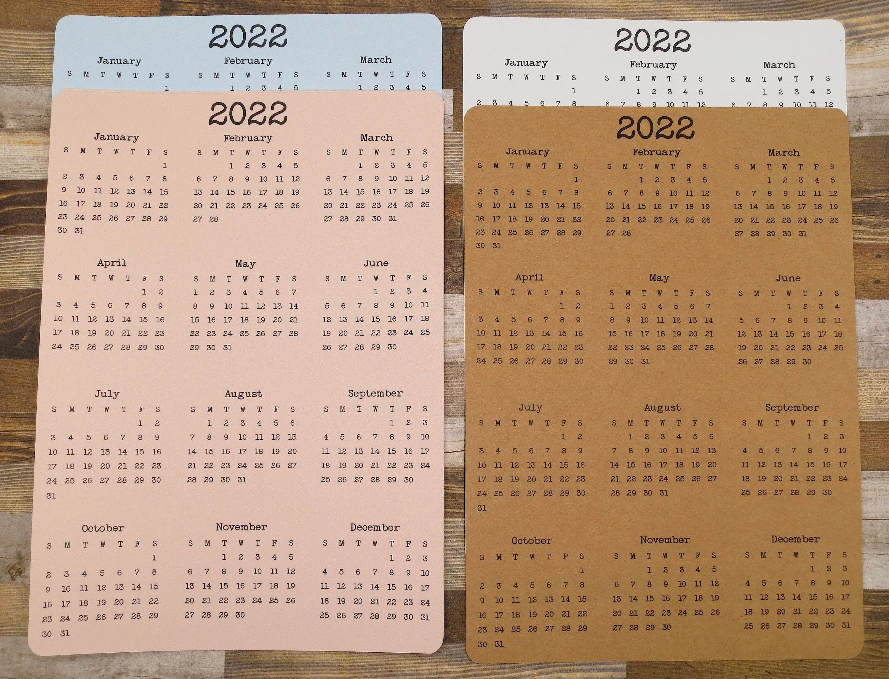 Year At A Glance Calendar Sticker - B5
